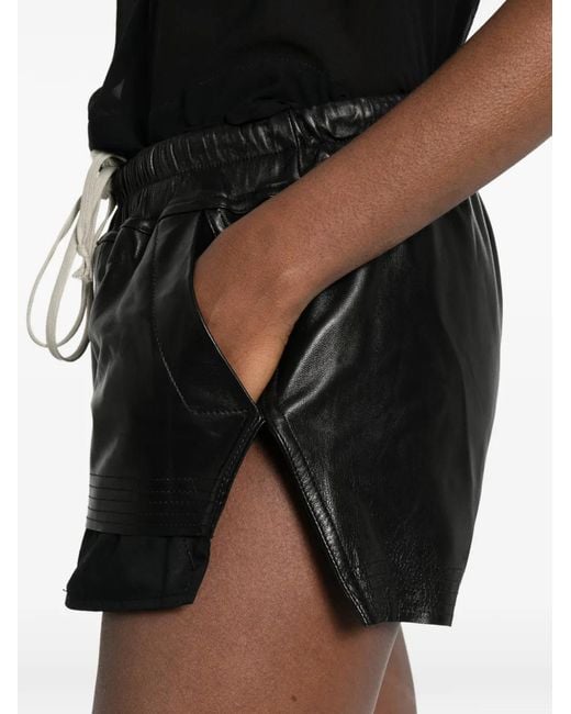 Rick Owens Black Fog Drawstring Shorts