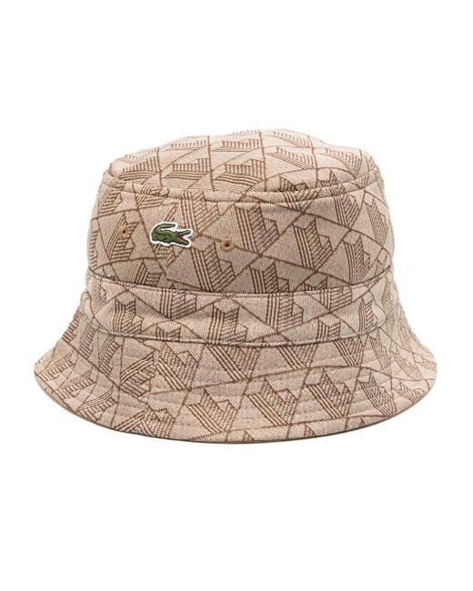 Sombrero de pescador reversible con logo Lacoste de color Natural