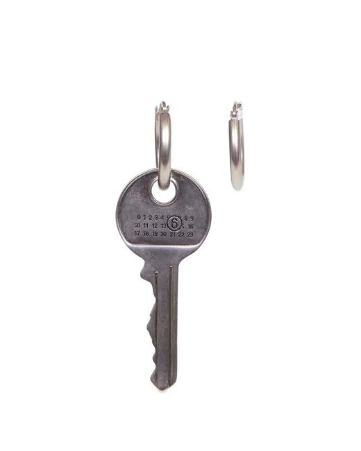MM6 by Maison Margiela Metallic Key-Shape Earrings for men