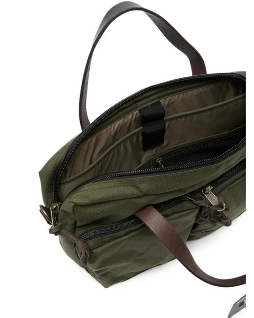 Filson Black Logo-Patch Zip-Fastening Briefcase for men