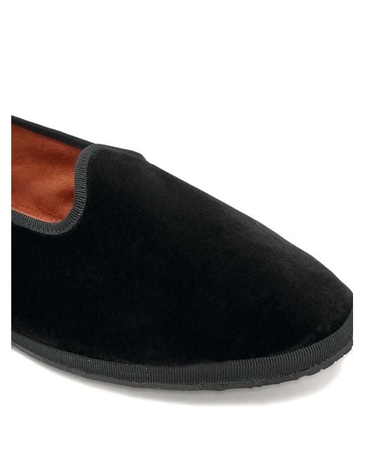 Capulet Black Velvet Loafers for men