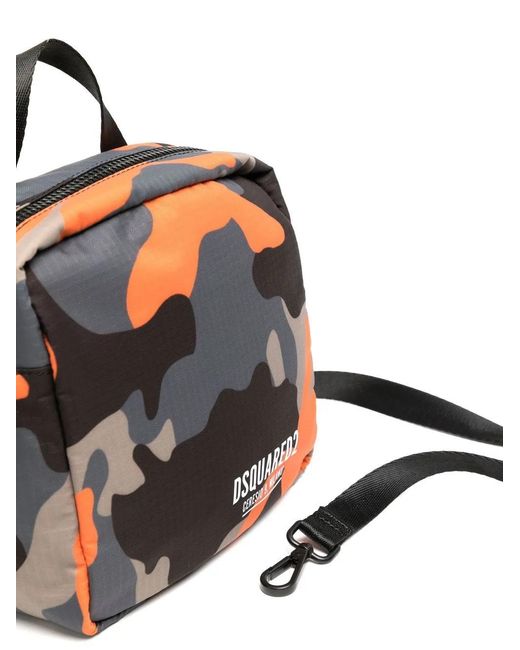 DSquared² Black Camouflage-Print Messenger Bag for men