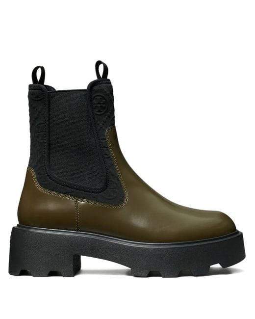 Botas chelsea con monograma T y tacón de 65 mm Tory Burch de color Black