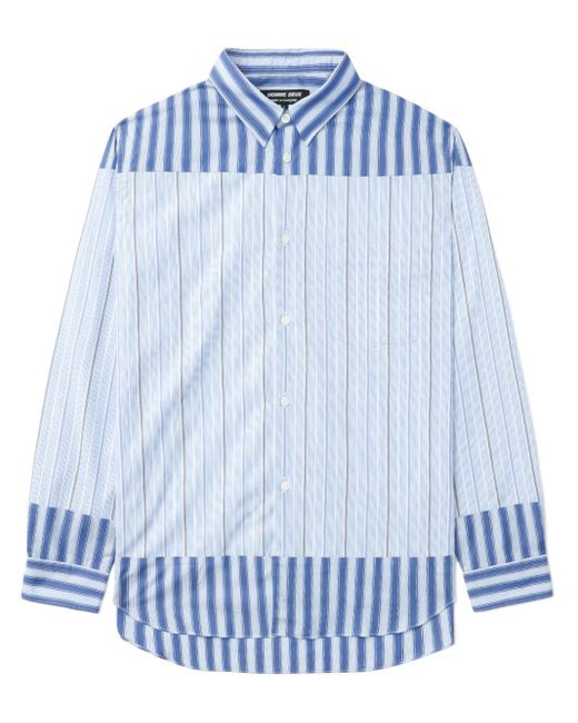 Camisa con paneles a rayas Comme des Garçons de hombre de color Blue