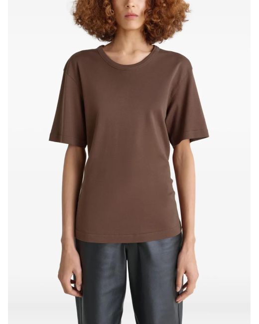 Lemaire Brown Ribbed Crew-Neck T-Shirt