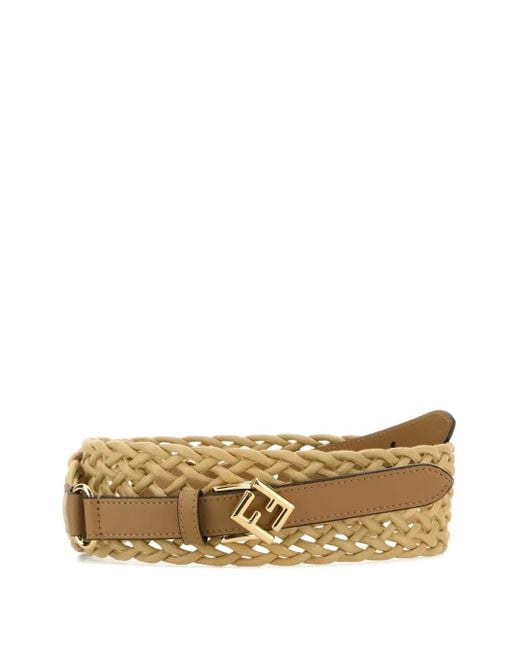 Fendi Metallic Straw Belt