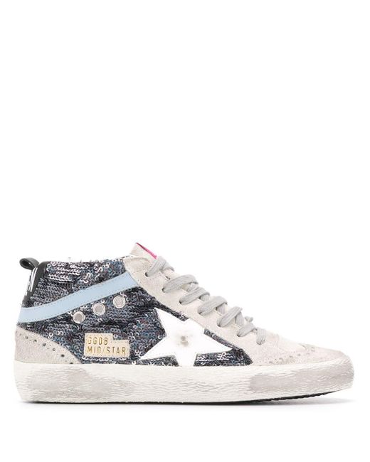 Golden goose top mid star verte