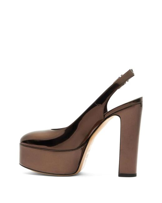 Casadei Brown Patty Platform Interstellar Slingback Pumps