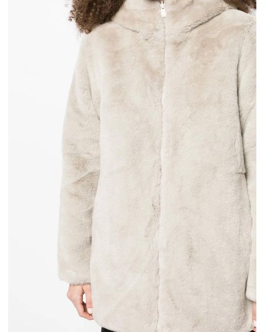 Save The Duck Natural Reversible Padded Faux-Fur Zipped Coat