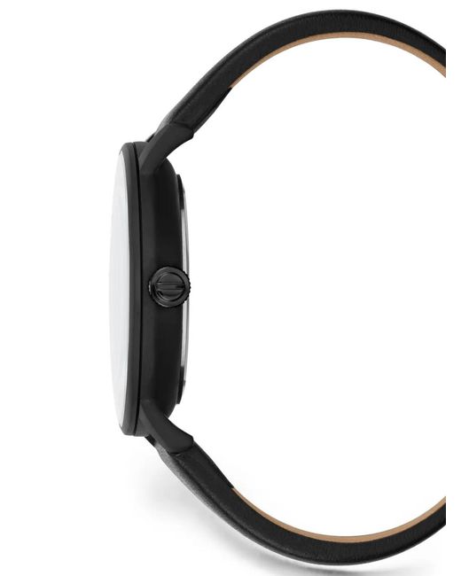 Kenneth Cole Black Multi-Function Leather Strap 42Mm Watch for men