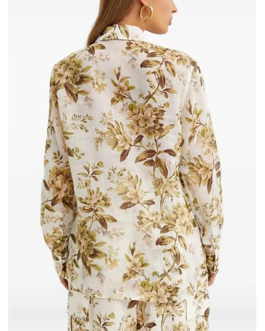 Zimmermann Natural Floral Pocket Shirt