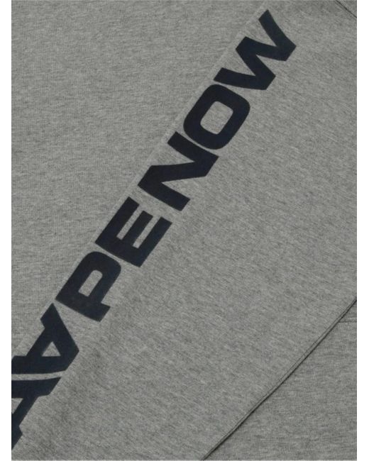 Felpa Aape Apenow Clover Moonface Con Cappuccio di Aape By A Bathing Ape in Gray da Uomo