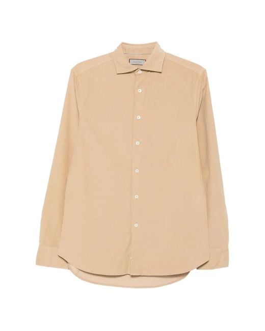 Canali Natural Corduroy Long-Sleeve Shirt for men