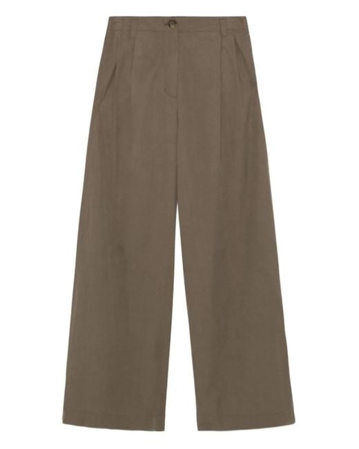 Jonathan Simkhai Gray Pleated Button-Fastening Trousers