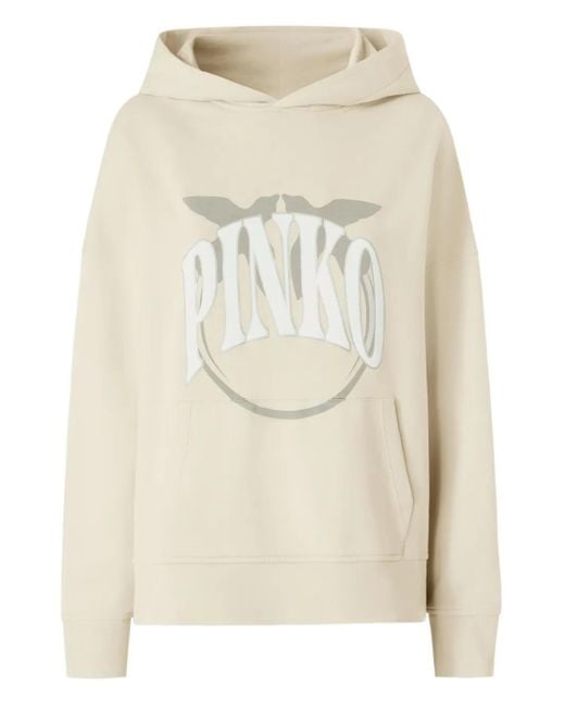 Hoodie À Logo Imprimé Pinko en coloris White