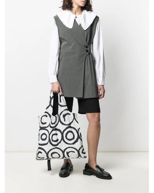 10 Corso Como Black Reversible Printed Tote Bag
