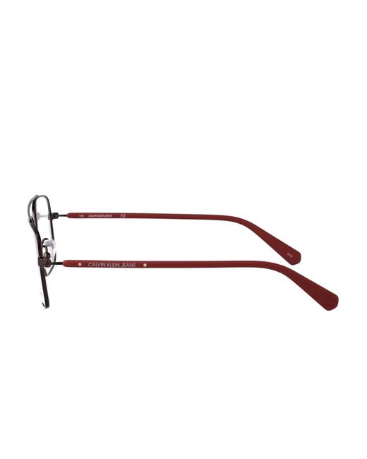 Calvin Klein Red Rectangle-Frame Glasses for men