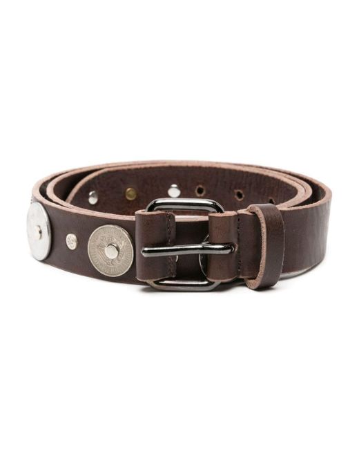 Magliano Brown Monete Studed Leather Belt
