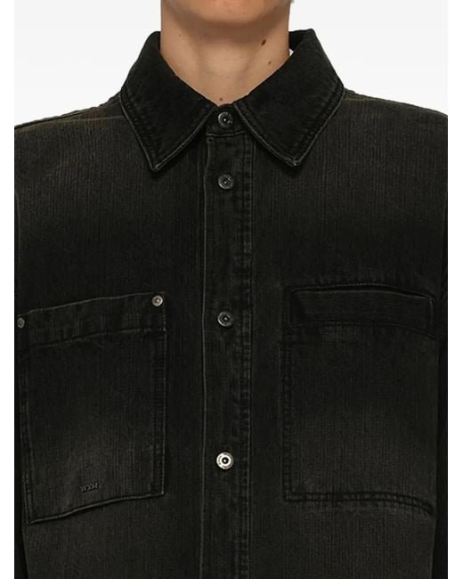 Wooyoungmi Black Washed Denim Shirt for men