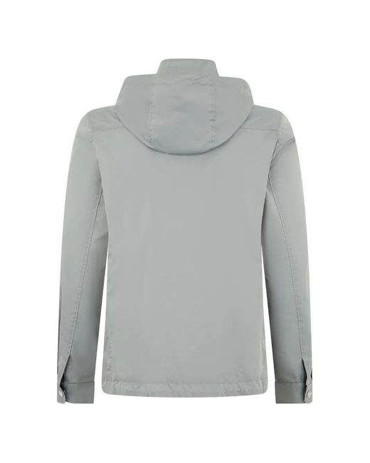Moorer Gray Hooded Button Jacket for men