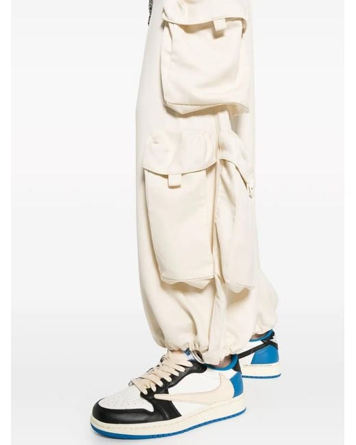 Amiri White Wide-Leg Cargo-Pockets Trousers