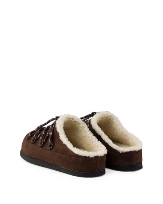 Prada Brown Suede Mules
