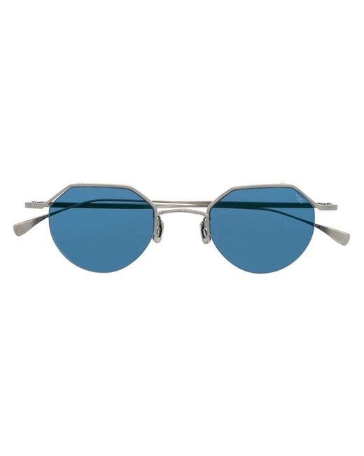 Eyevan 7285 Blue Geometric-Frame Tinted Sunglasses