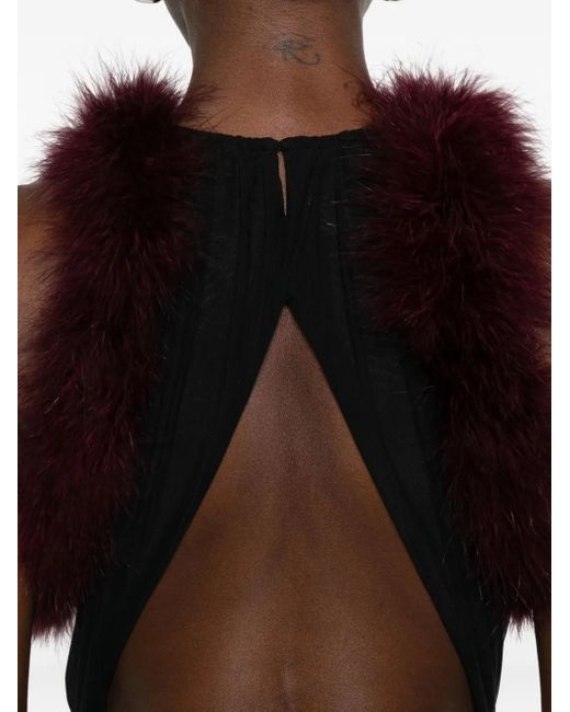 Mugler Gesmockte Jurk in het Black