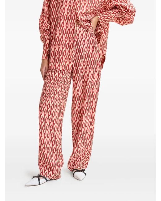 Essentiel Antwerp Red Ihalton Patterned Trousers