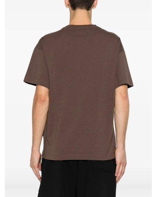 Palm Angels Brown Logo-Patch T-Shirt for men