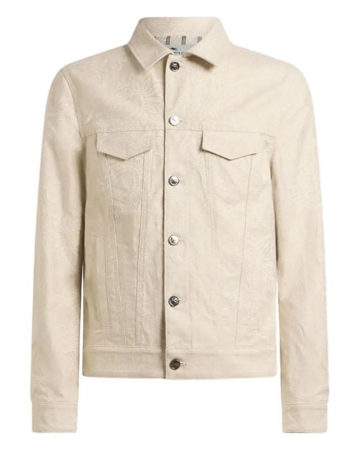 Etro Natural Jacquard Paisley Denim Jacket for men