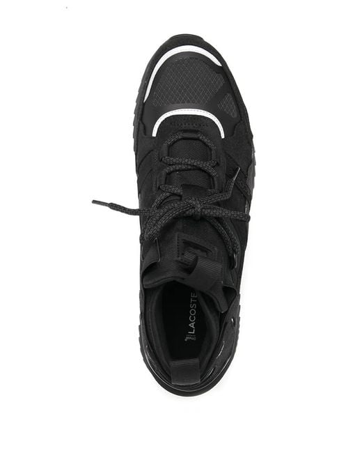 Lacoste Black Multi-Panel Mid-Top Sneakers for men