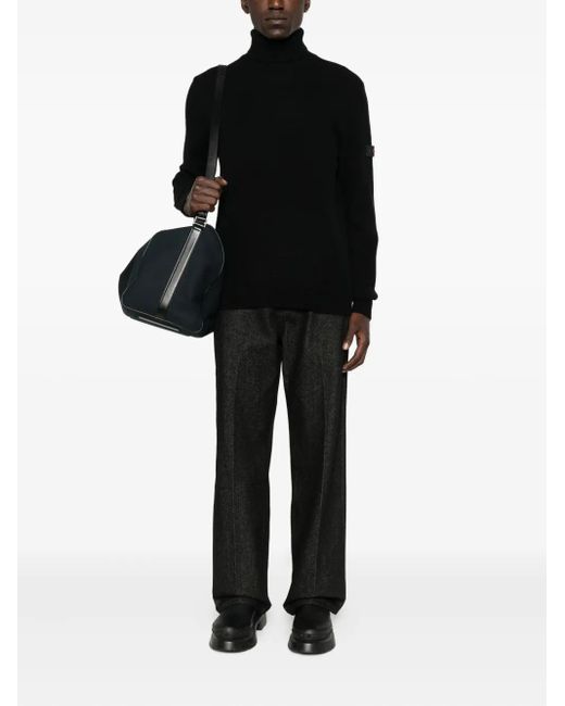 Peuterey Black Roll-Neck Patch-Pocket Sweater for men