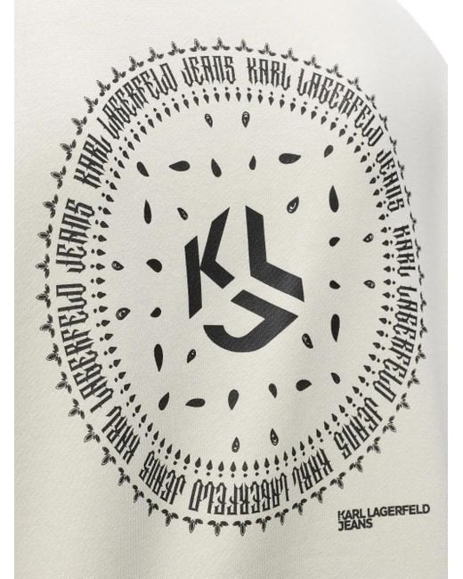 Felpa Con Stampa Logo di Karl Lagerfeld in White