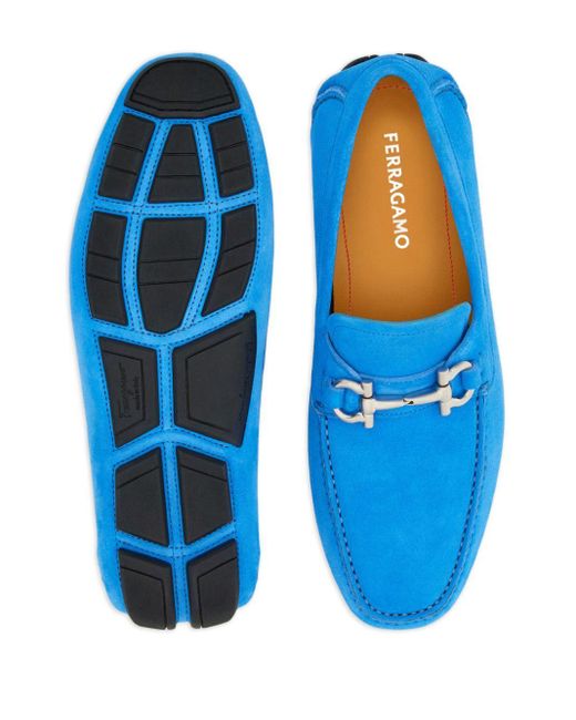 Ferragamo Gancini Suède Loafers in het Blue voor heren