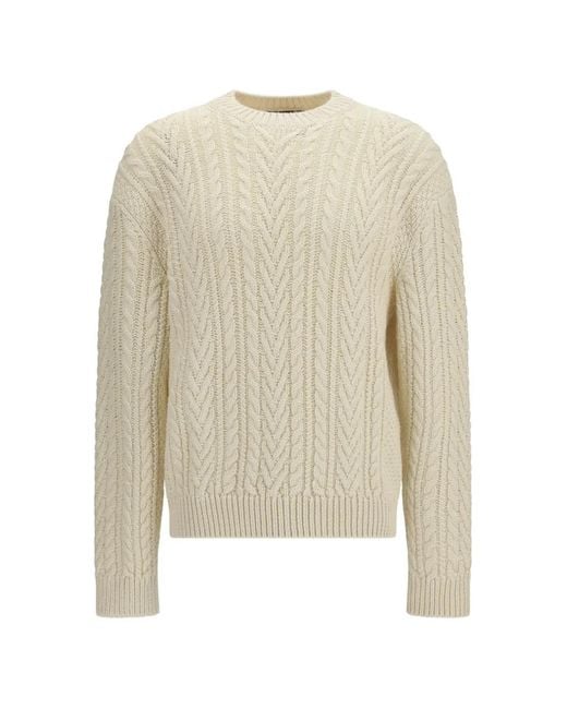 Loro Piana White Schooner Crewneck Cashmere Sweater for men