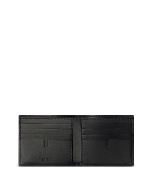 Burberry Black Check-Pattern Equestian Knight Stamp Wallet for men