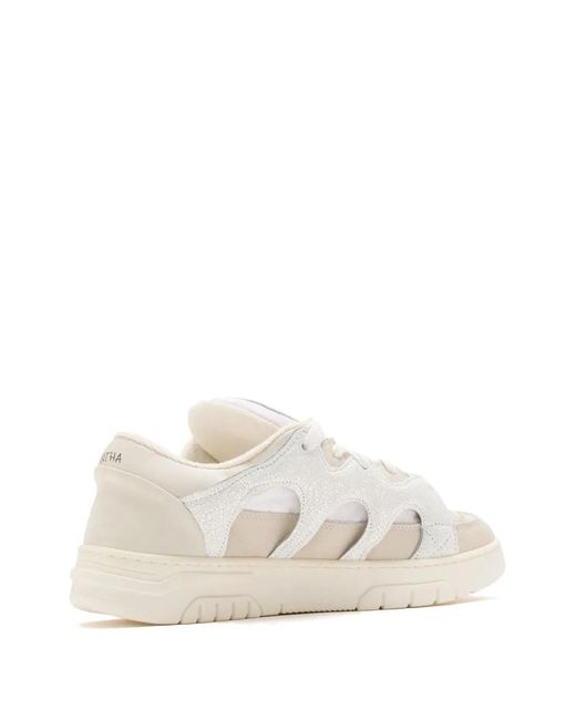 Paura White Cut-Out Sneakers for men