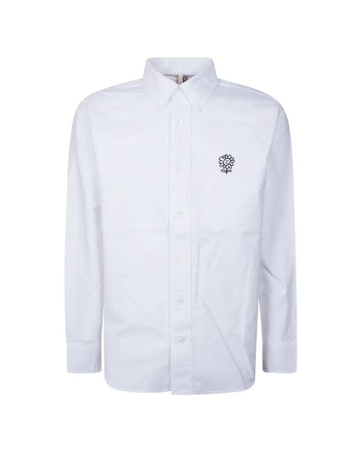 sunflower White Buttoned Embroidered Shirt for men