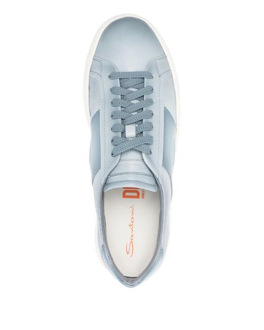 Santoni Blue Double Buckle Sneakers for men