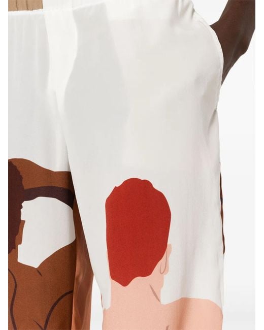 Amir Slama Red Graphic-Print Silk Shirt for men