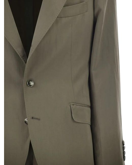 Brunello Cucinelli Green Single-Breasted Suit for men