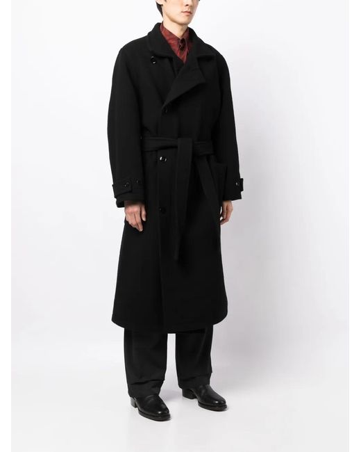 Lemaire Black Belted Single-breasted Coat