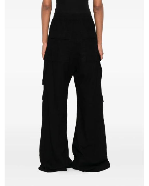 Rick Owens Black Cargohose mit Kordelzug