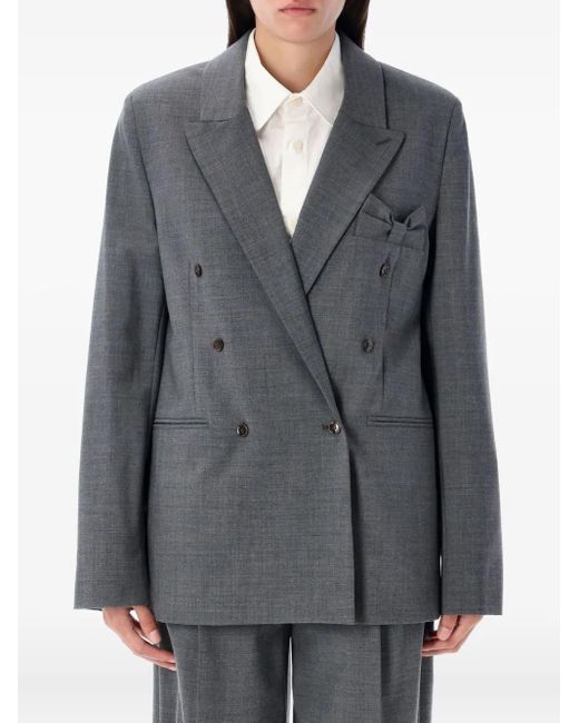 THE GARMENT リボンディテール ダブルジャケット Gray