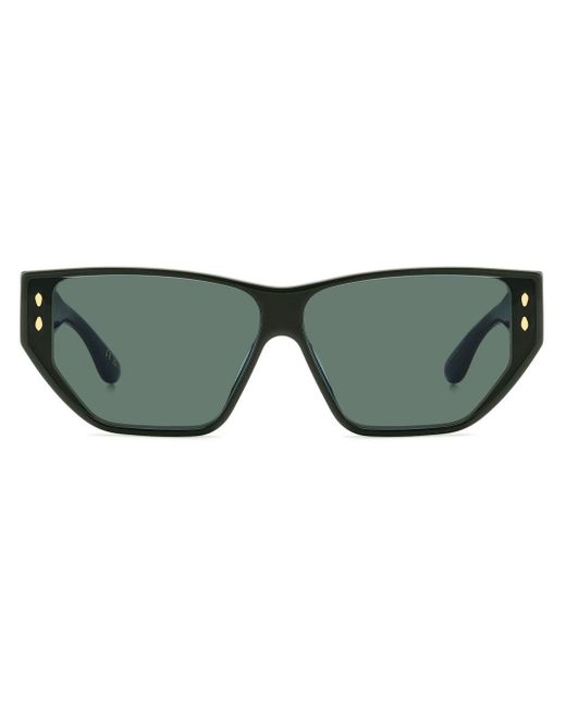 Isabel Marant Green Rectangular-Frame Sunglasses