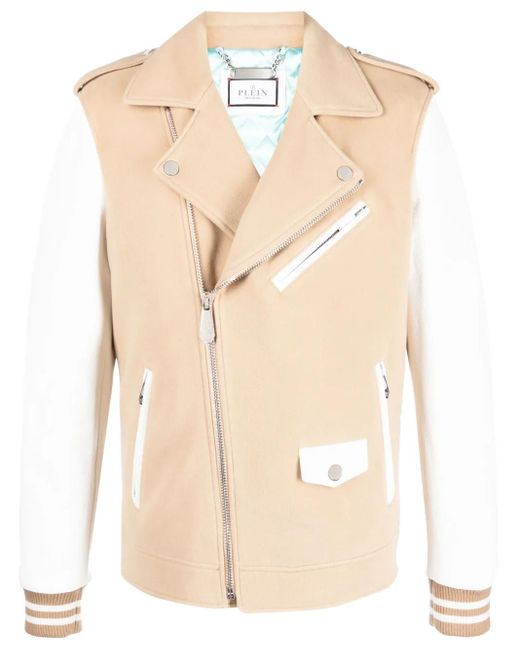 Philipp Plein Natural Leather Biker Jacket for men