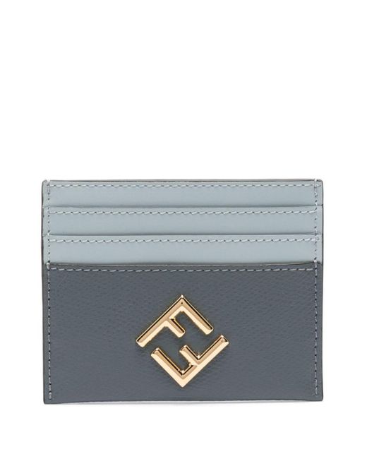 Fendi Gray Ff Diamonds Leather Cardholder