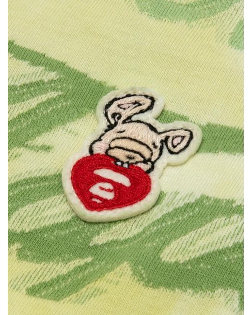 Aape By A Bathing Ape Green Print Patch T-Shirt