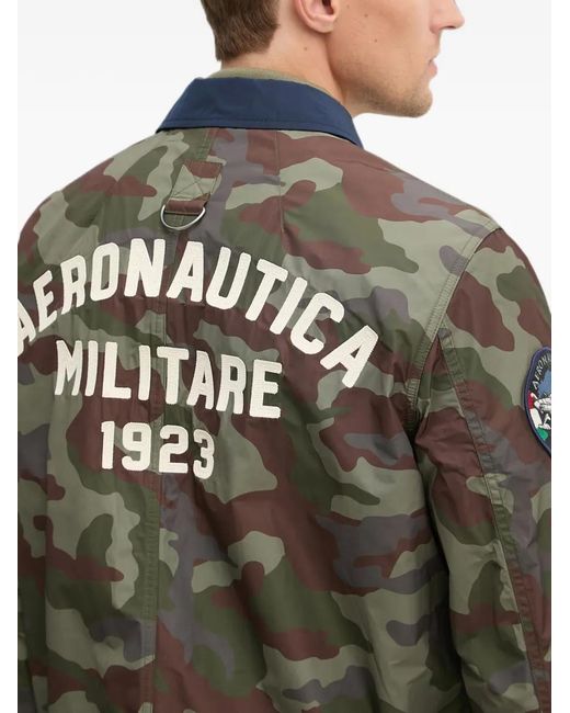 Aeronautica Militare Gray Camouflage Patched Jacket for men